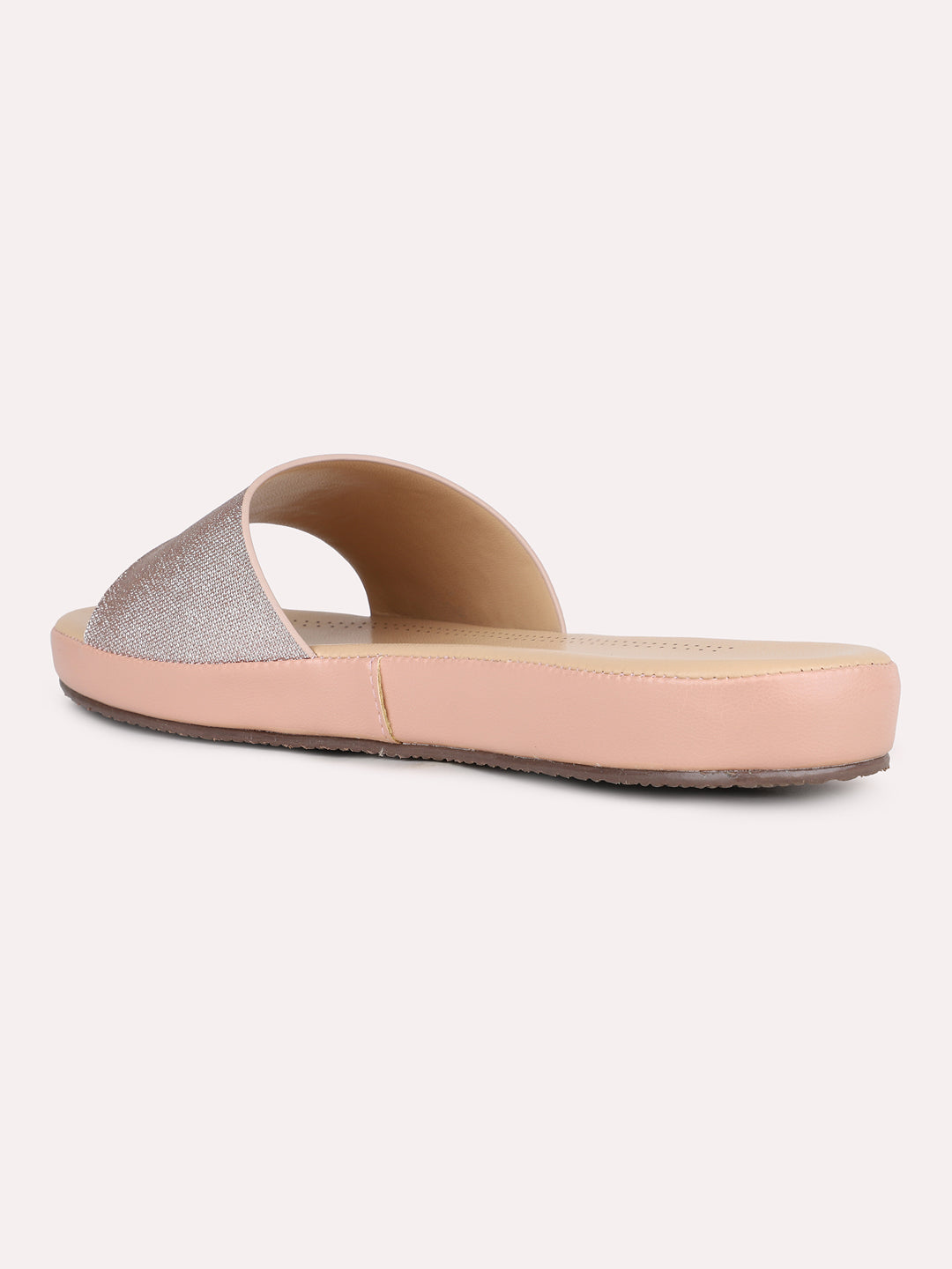 Womens Rose Golden Casual Solid Open Toe Flats