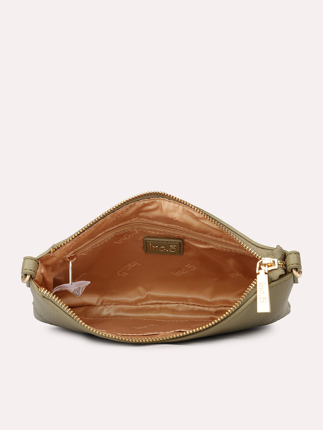 Womens Green Textured Sling Bag