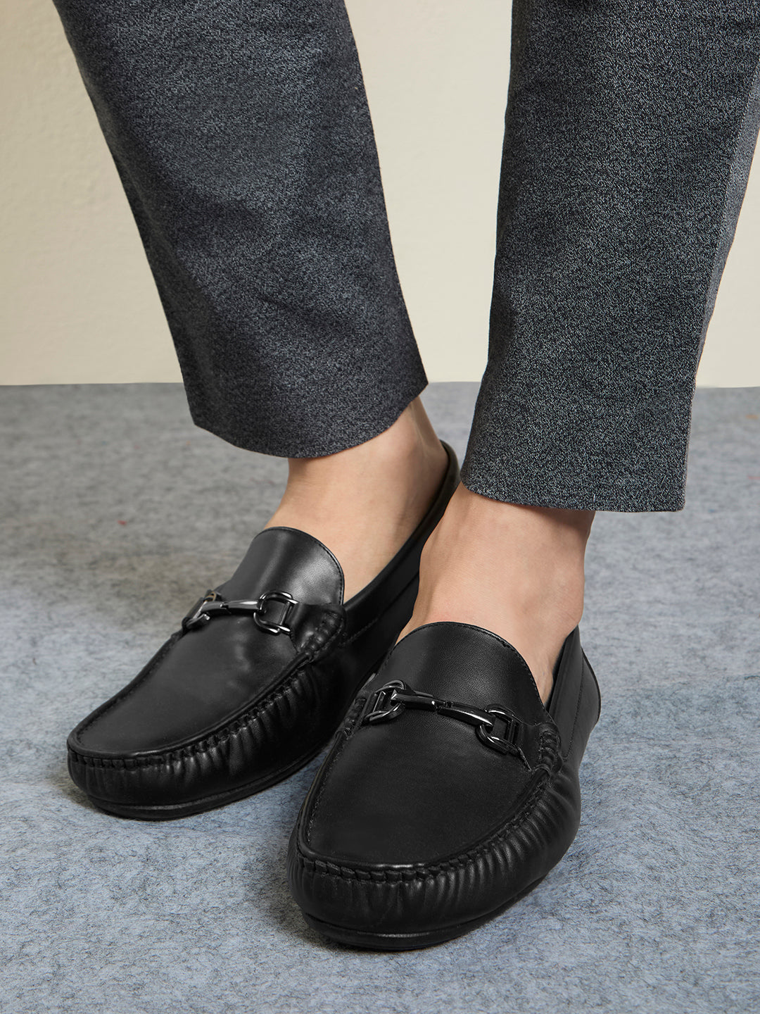 Buy Men's Black Leather Comfort Slip-On Loafers – Everyday Luxury