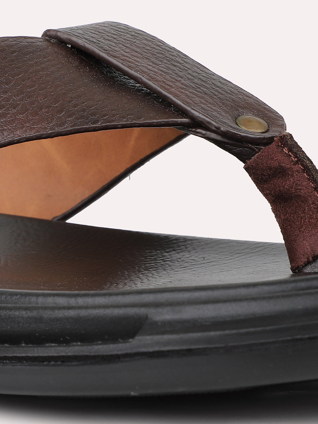 Men Brown Textured Casual Comfort Sandals