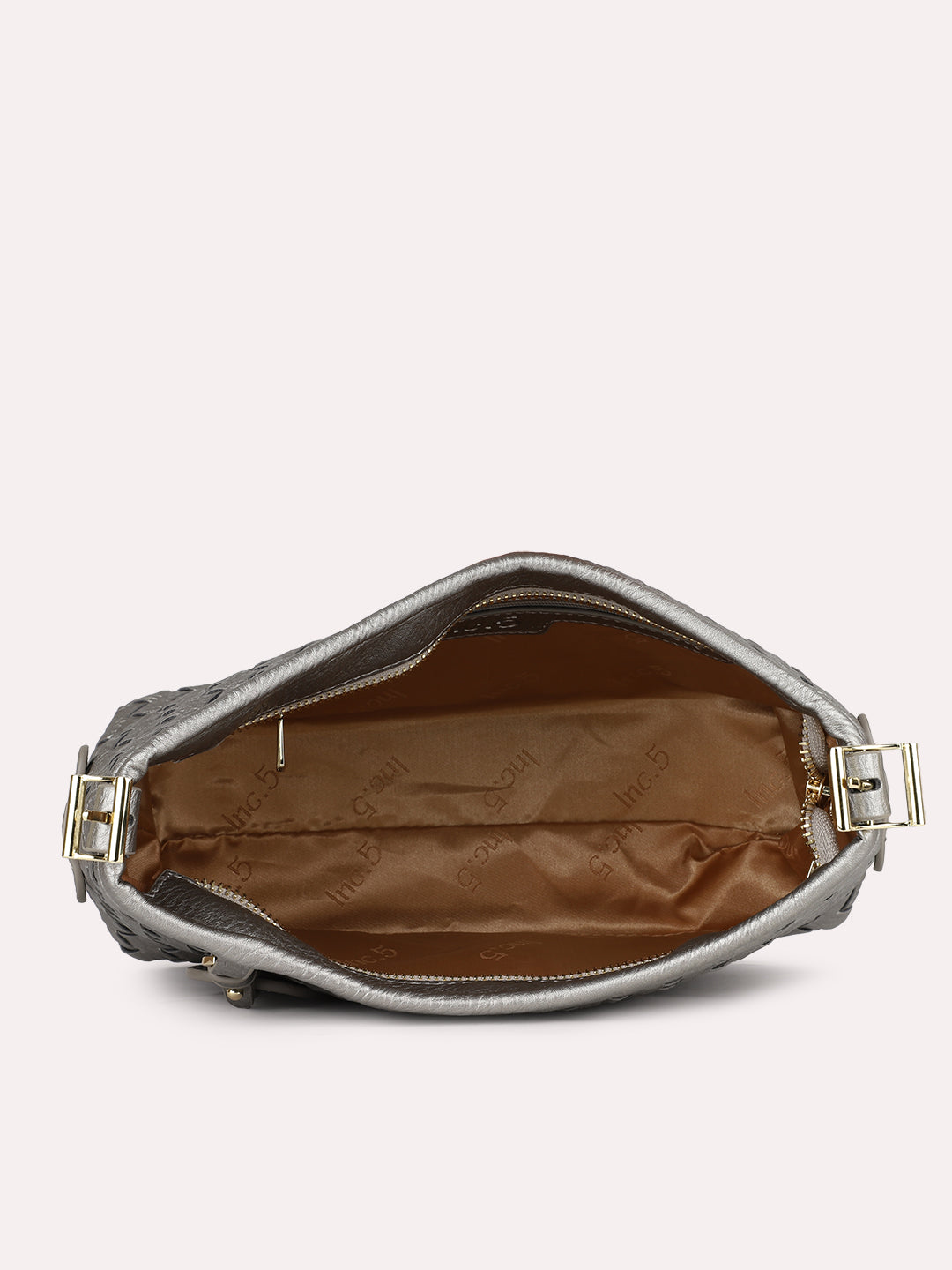 Women Casual Grey Textured Shoulder Bag