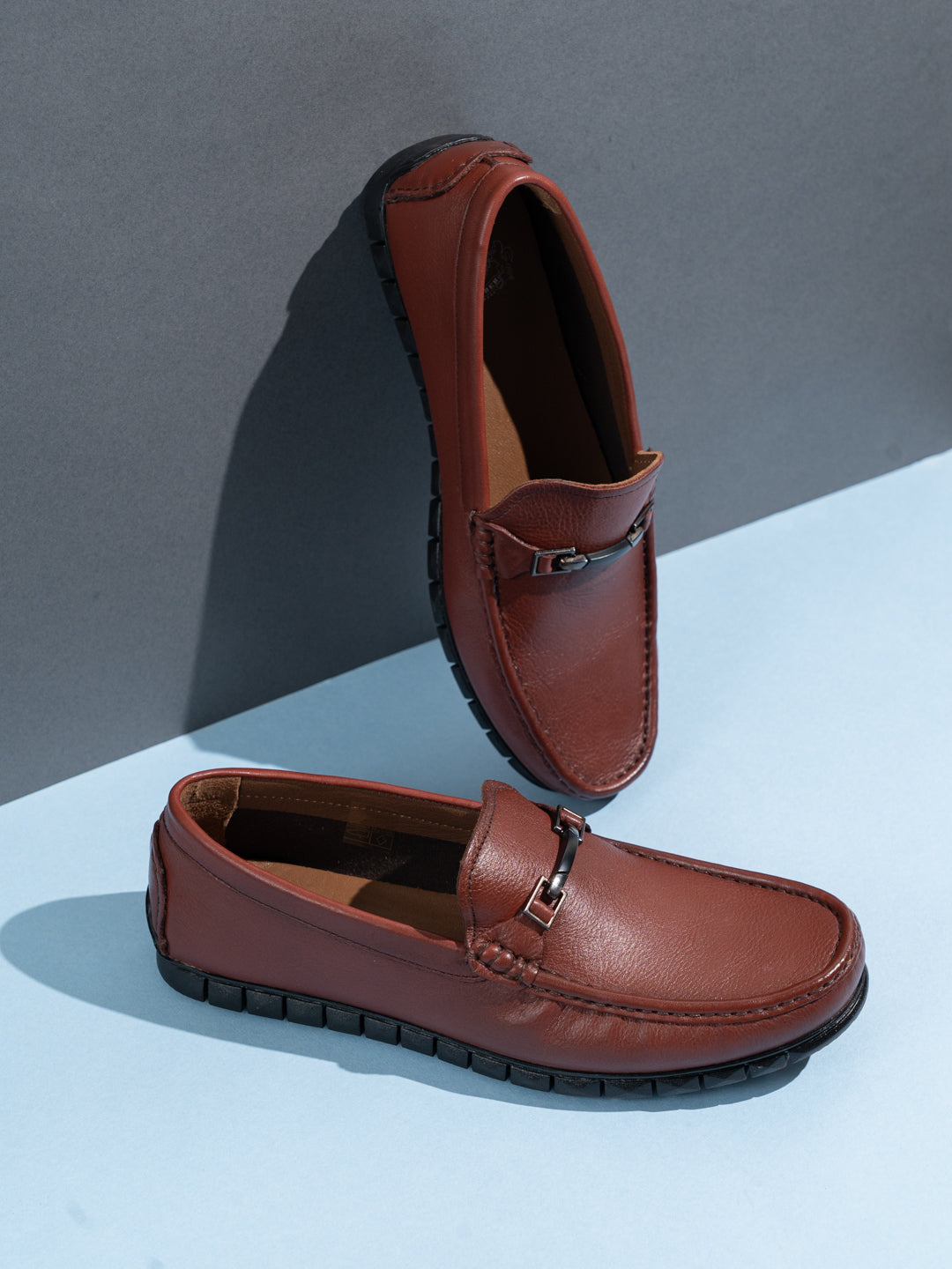 Buy Now Mens Tan Solid Round Toe Casual Shoes - Main Image