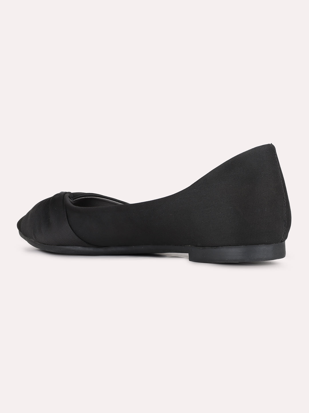 Womens Black Party Wear Solid Pointed Toe Ballerinas