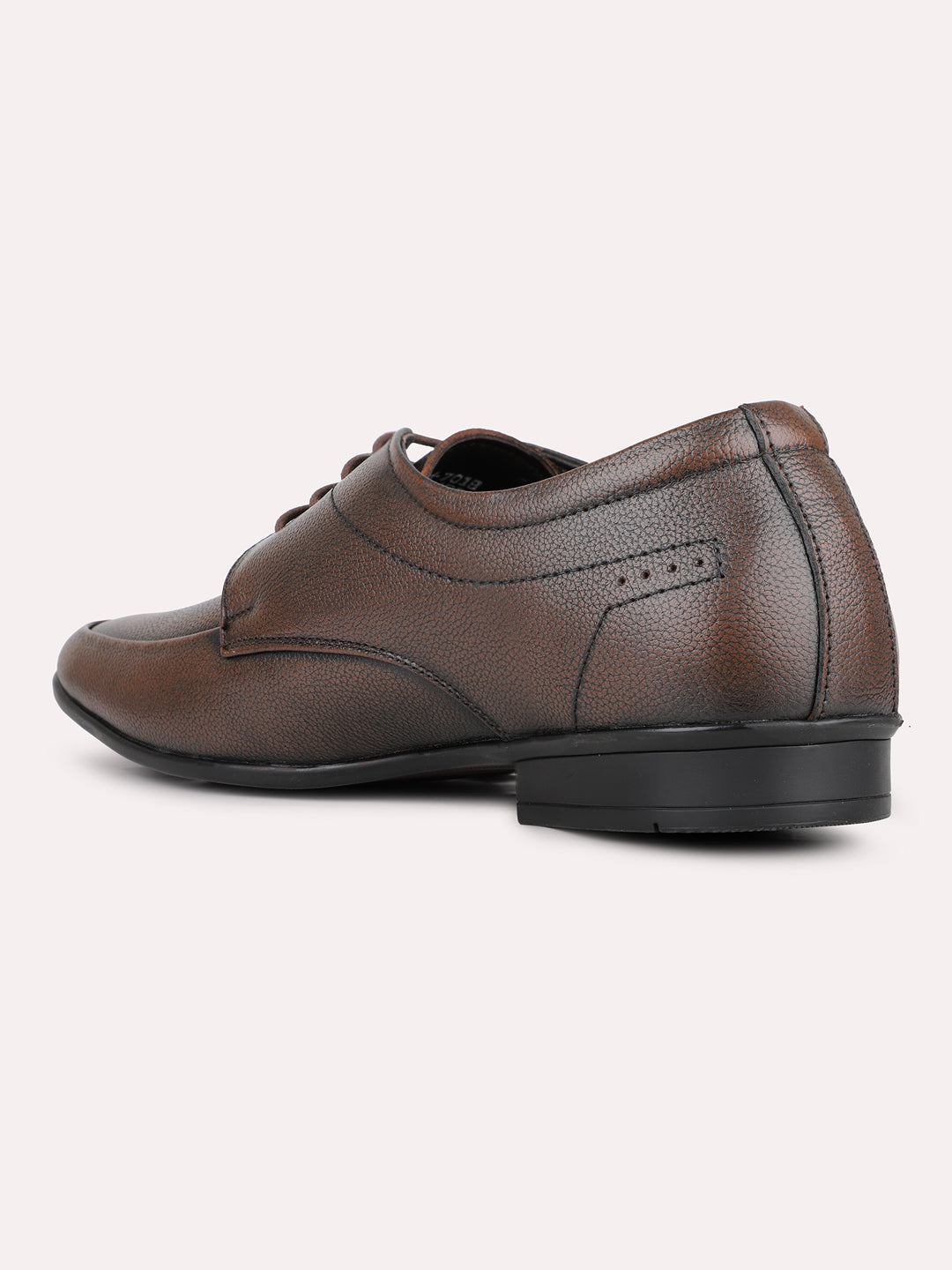 Mens Brown Solid Pointed Toe Formal Derby Shoes