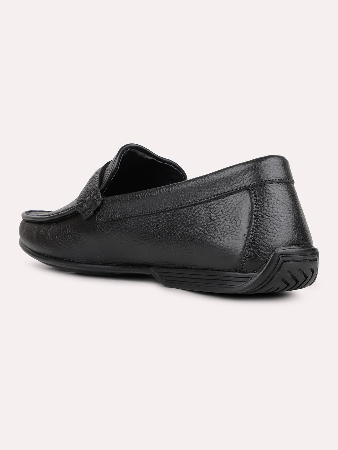 Mens Black Solid Round Toe Casual Loafer