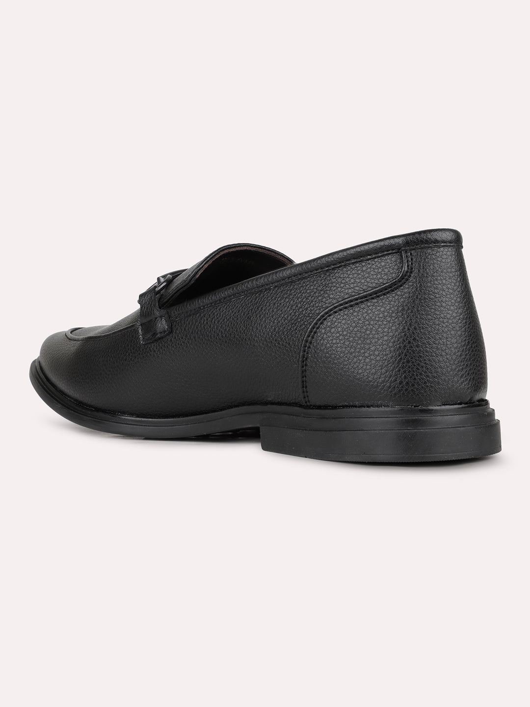 Mens Black Solid Pointed Casual Loafer Shoes