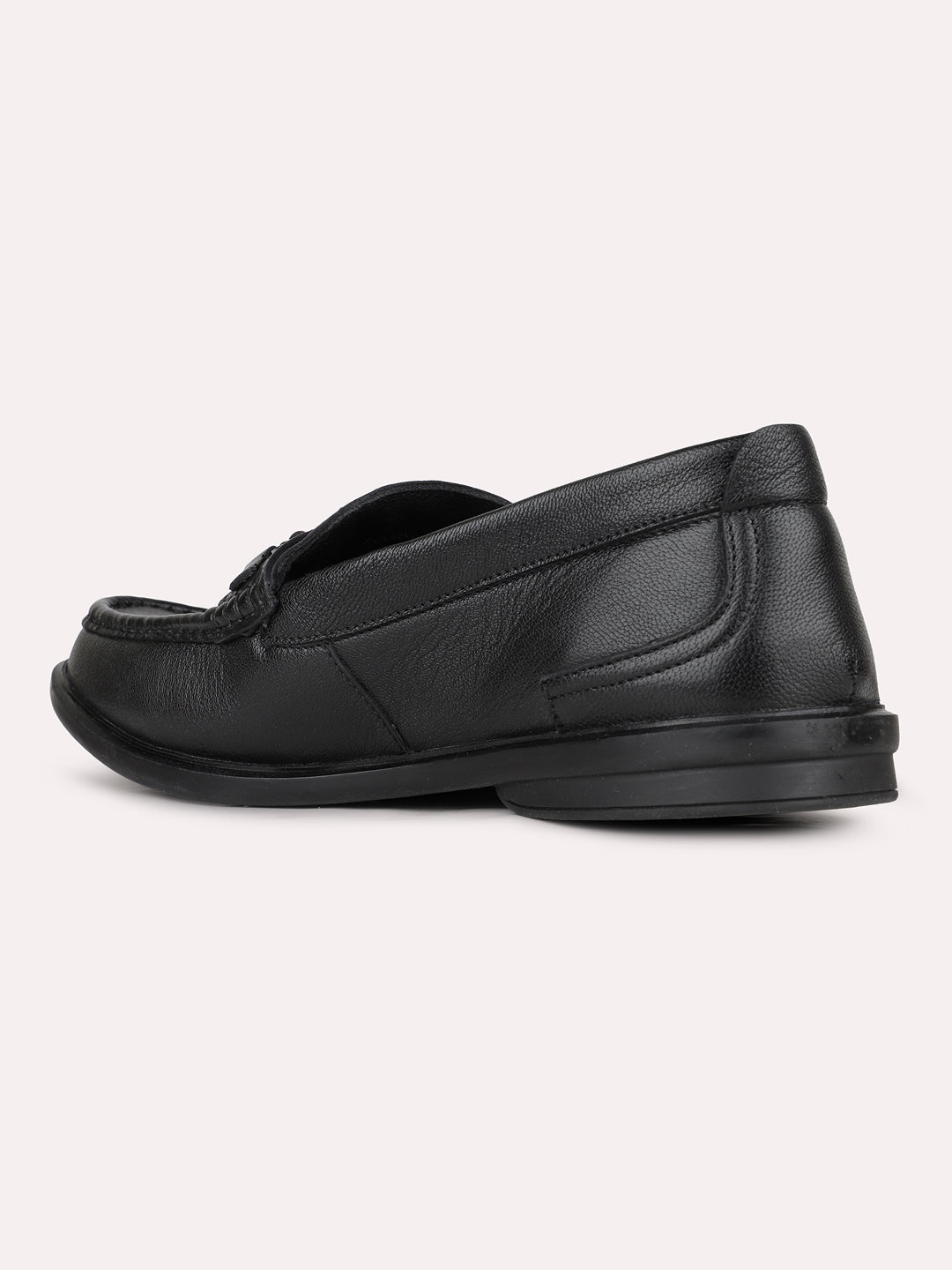 Mens Black Solid Round Toe Casual Loafer Shoes
