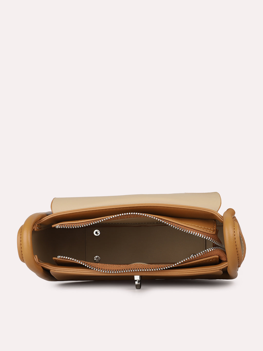 Women Mustard Solid Sling Bag With Twist Lock For Party
