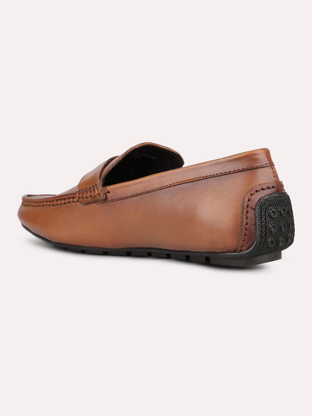 Mens Tan Solid Round Toe Casual Loafer Shoes