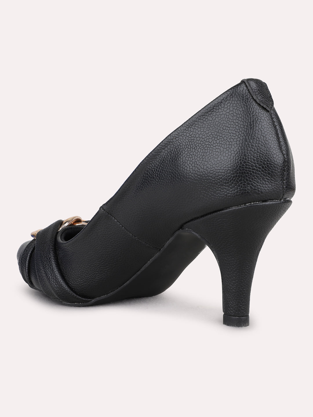 Womens Black Party Wear Solid Pointed Toe Pumps