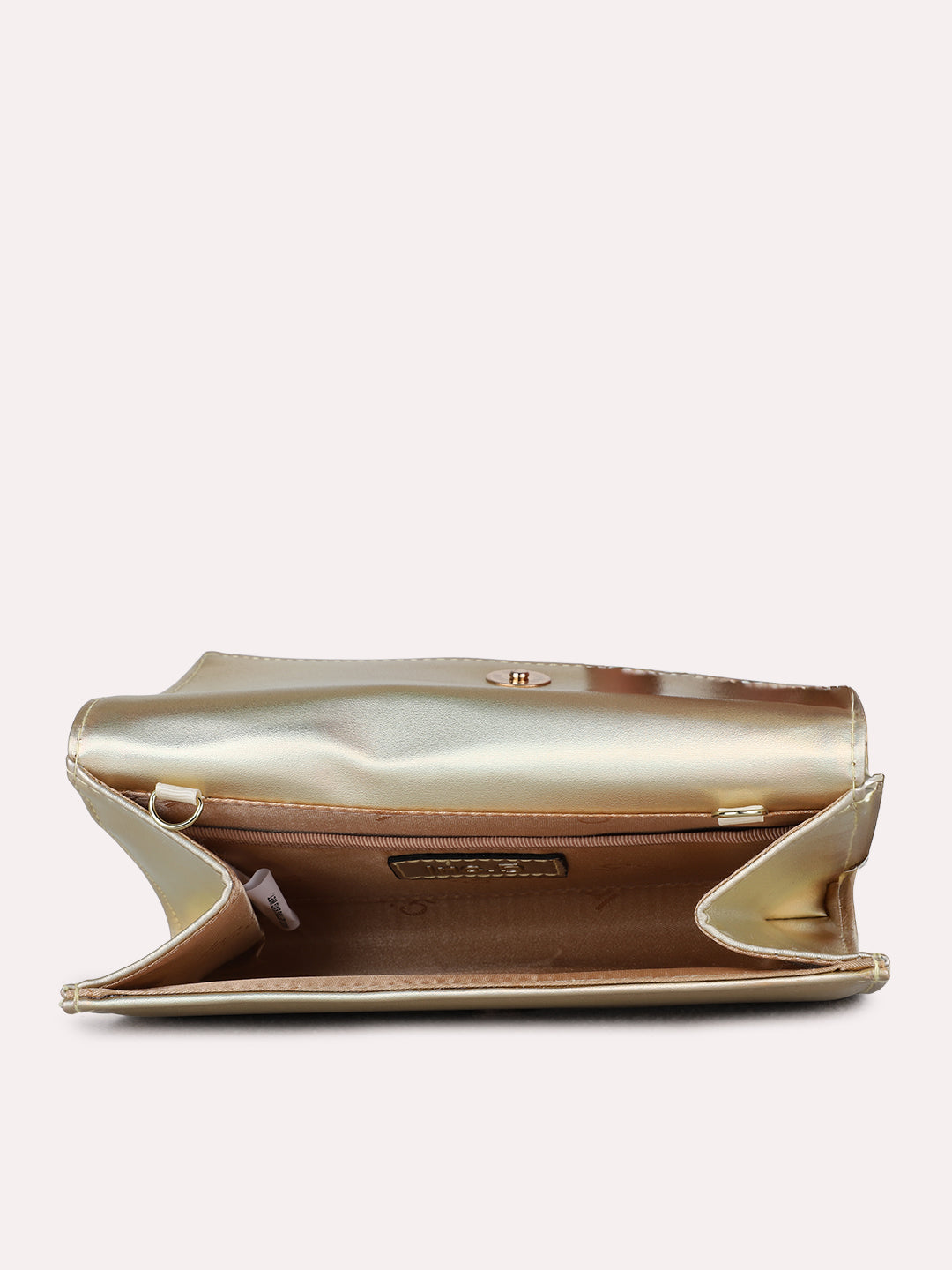 Womens Gold Fashion Bags With Magnet Lock For Party Use