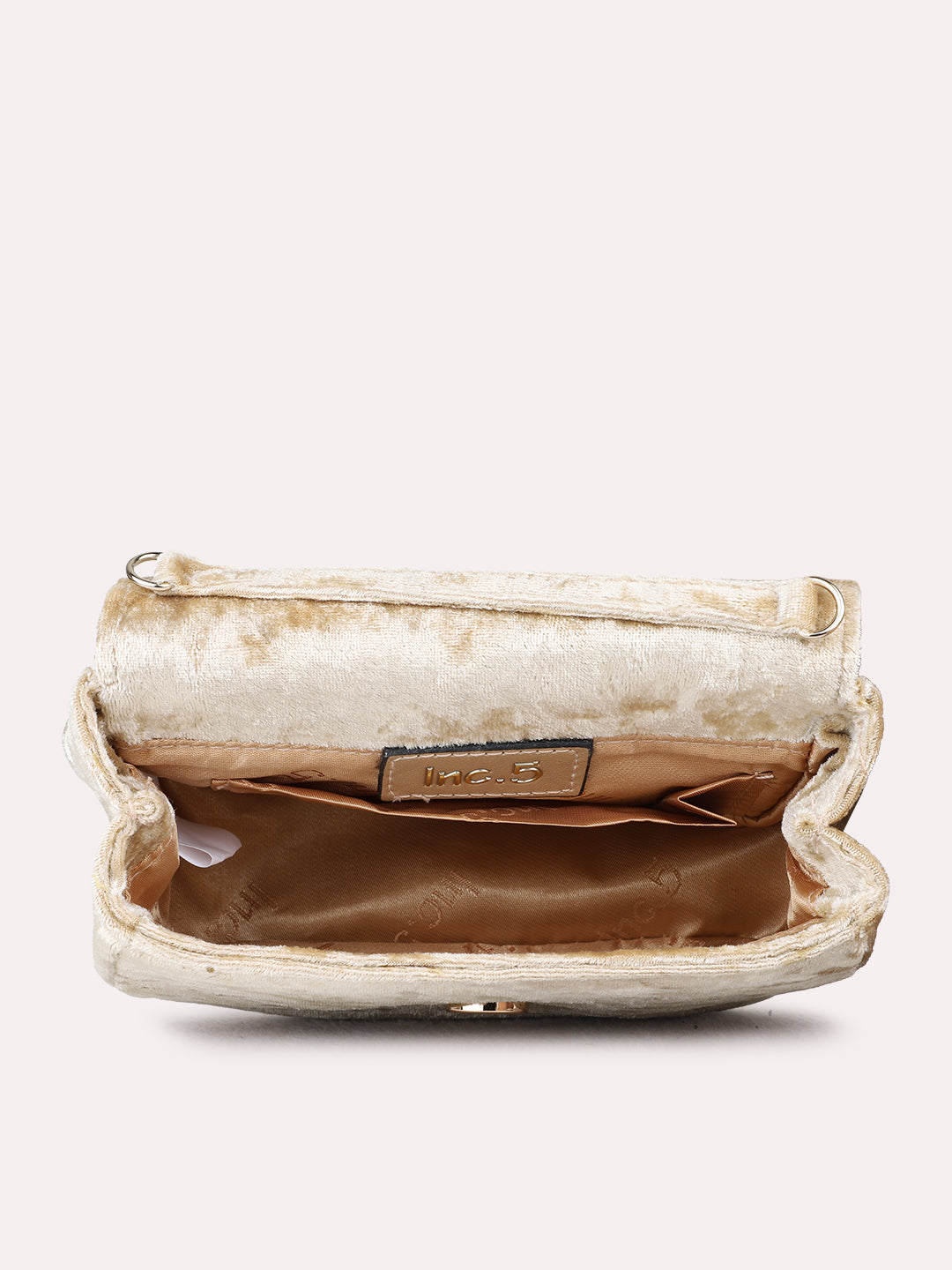 Womens Golden Clutches With Magnet Lock For Party Use