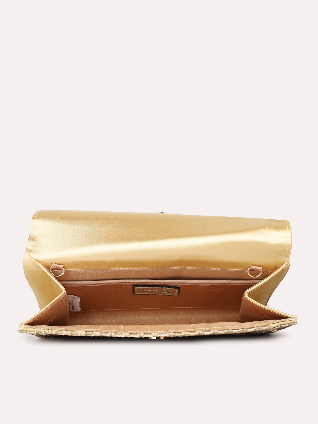 Womens Golden Clutches With Magnet Lock For Party Use