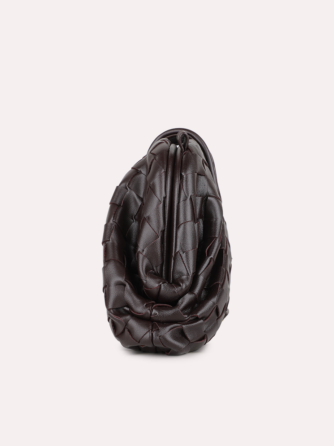 Womens Coffee Brown Textured Sling Bag With Magnet Lock