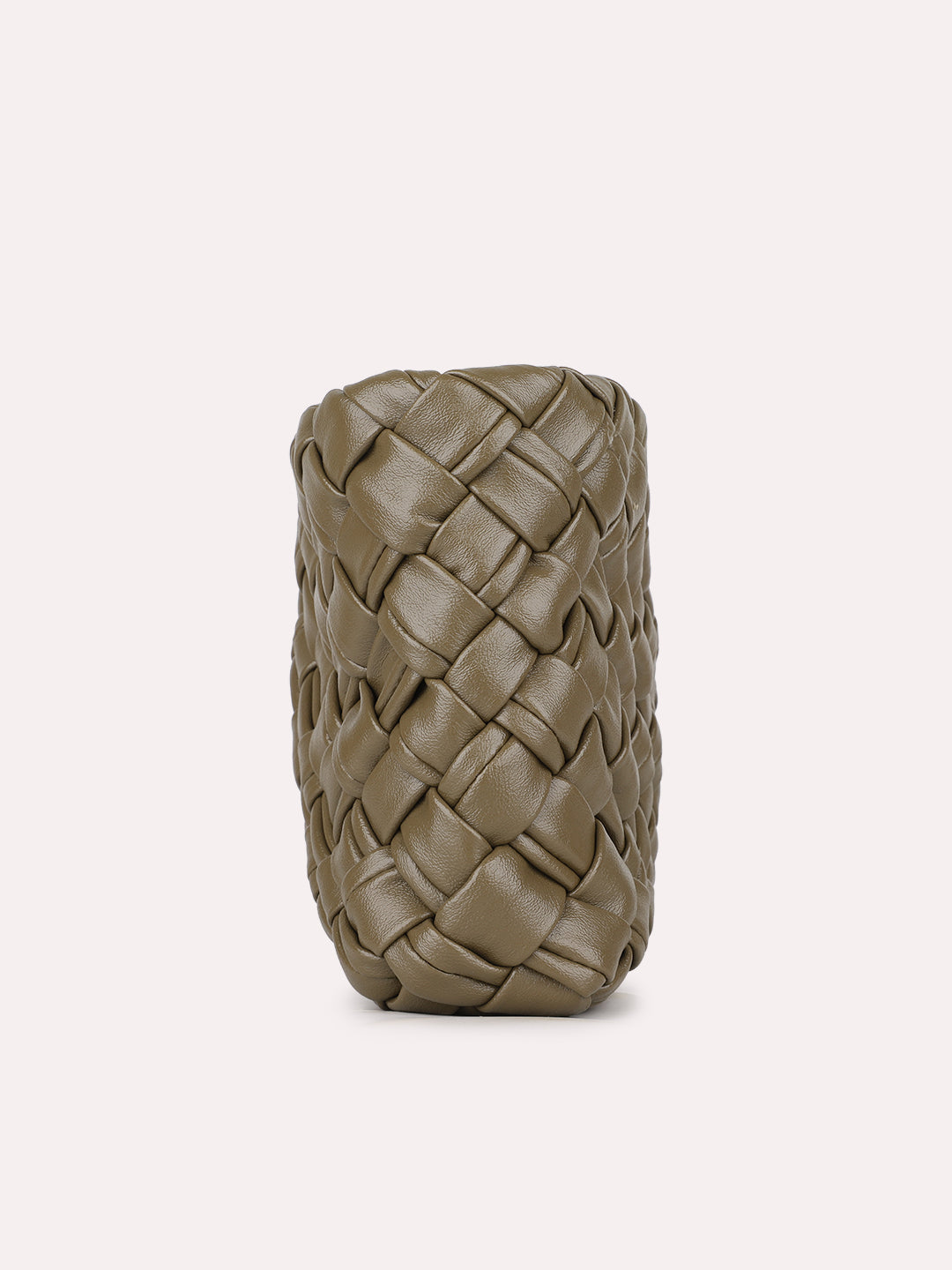 Womens Green Textured Sling Bag With Zip Lock