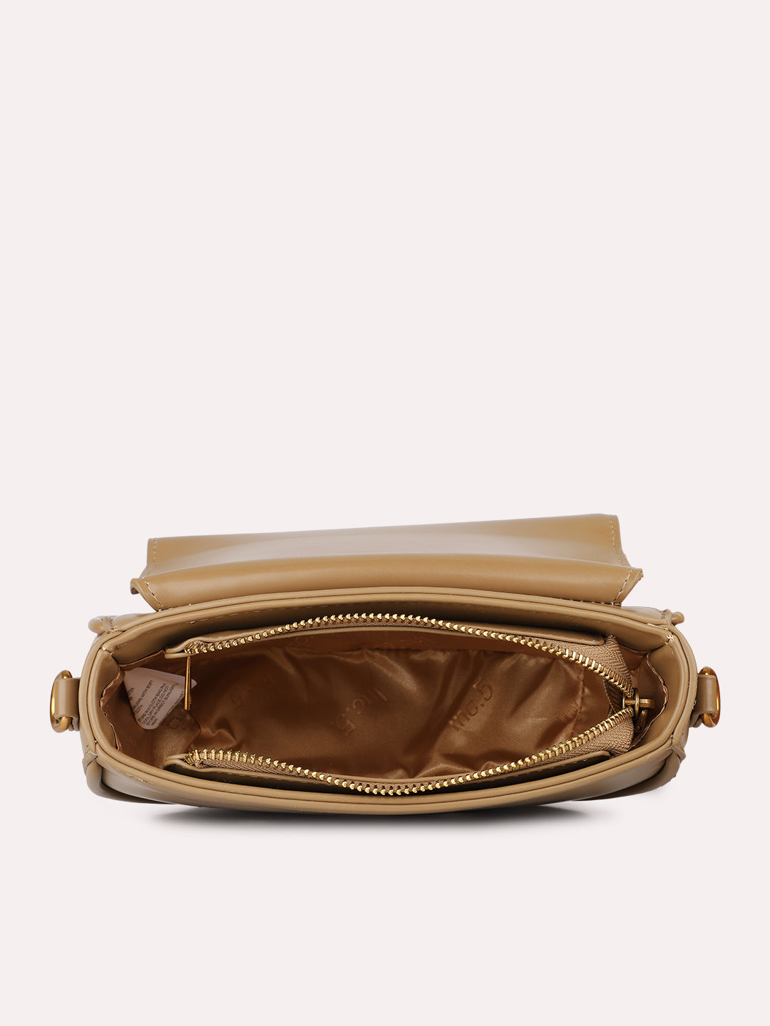 Womens Khaki Party Solid Sling Bag With Magnet Lock