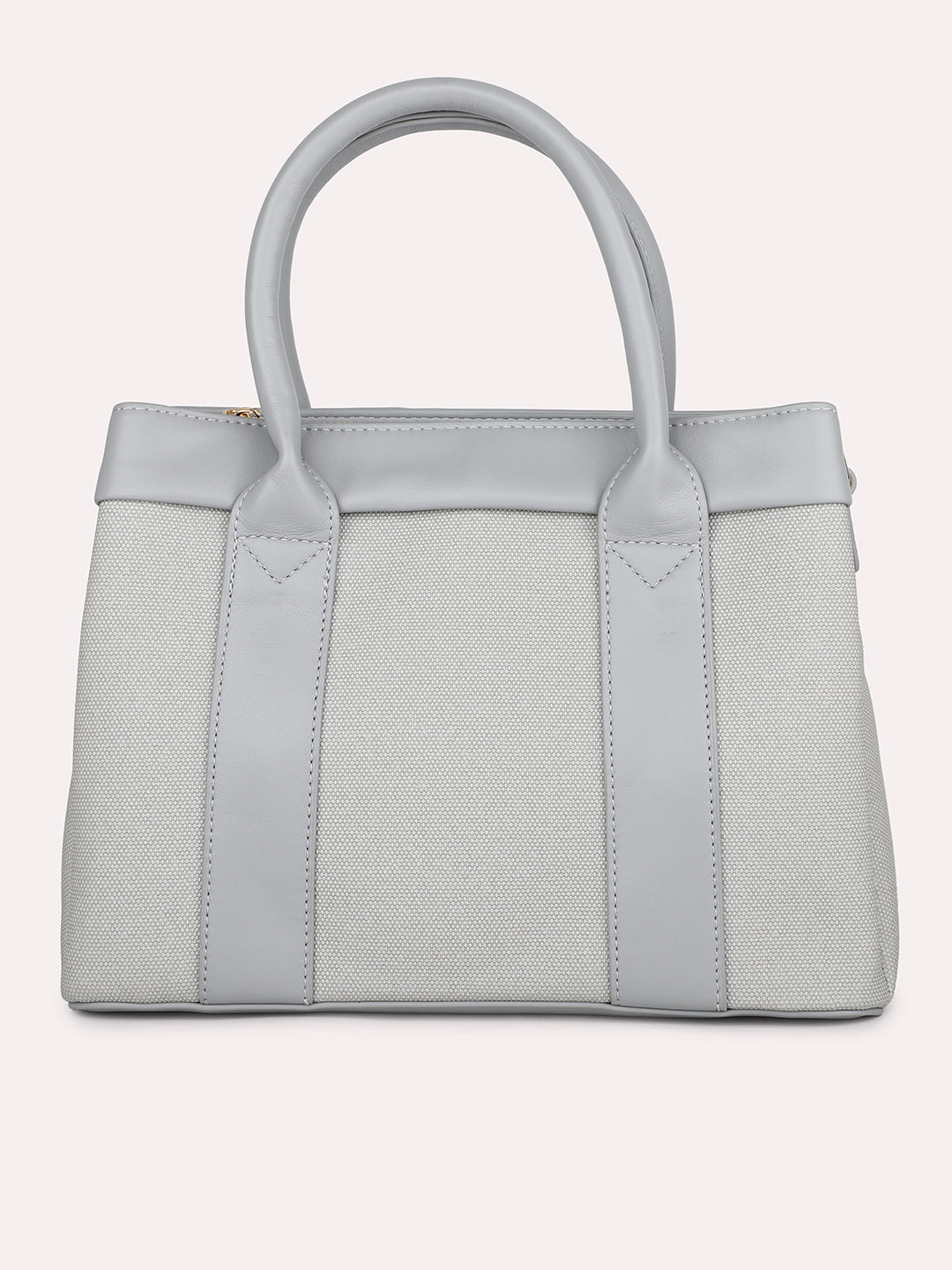 Women Grey Textured Structured Handheld Bag