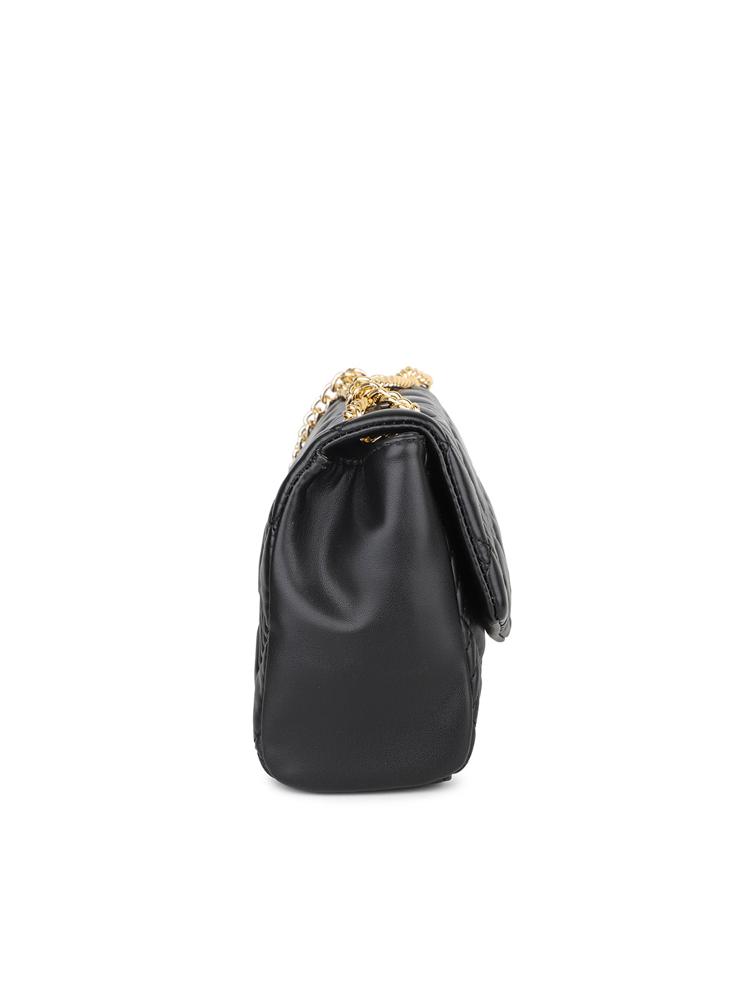 Women Black Quilted Sling Bag