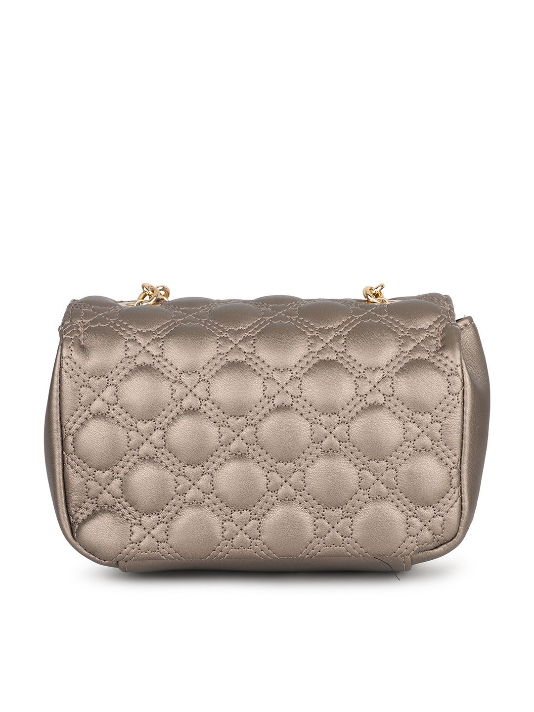 Women Pewter Quilted Sling Bag