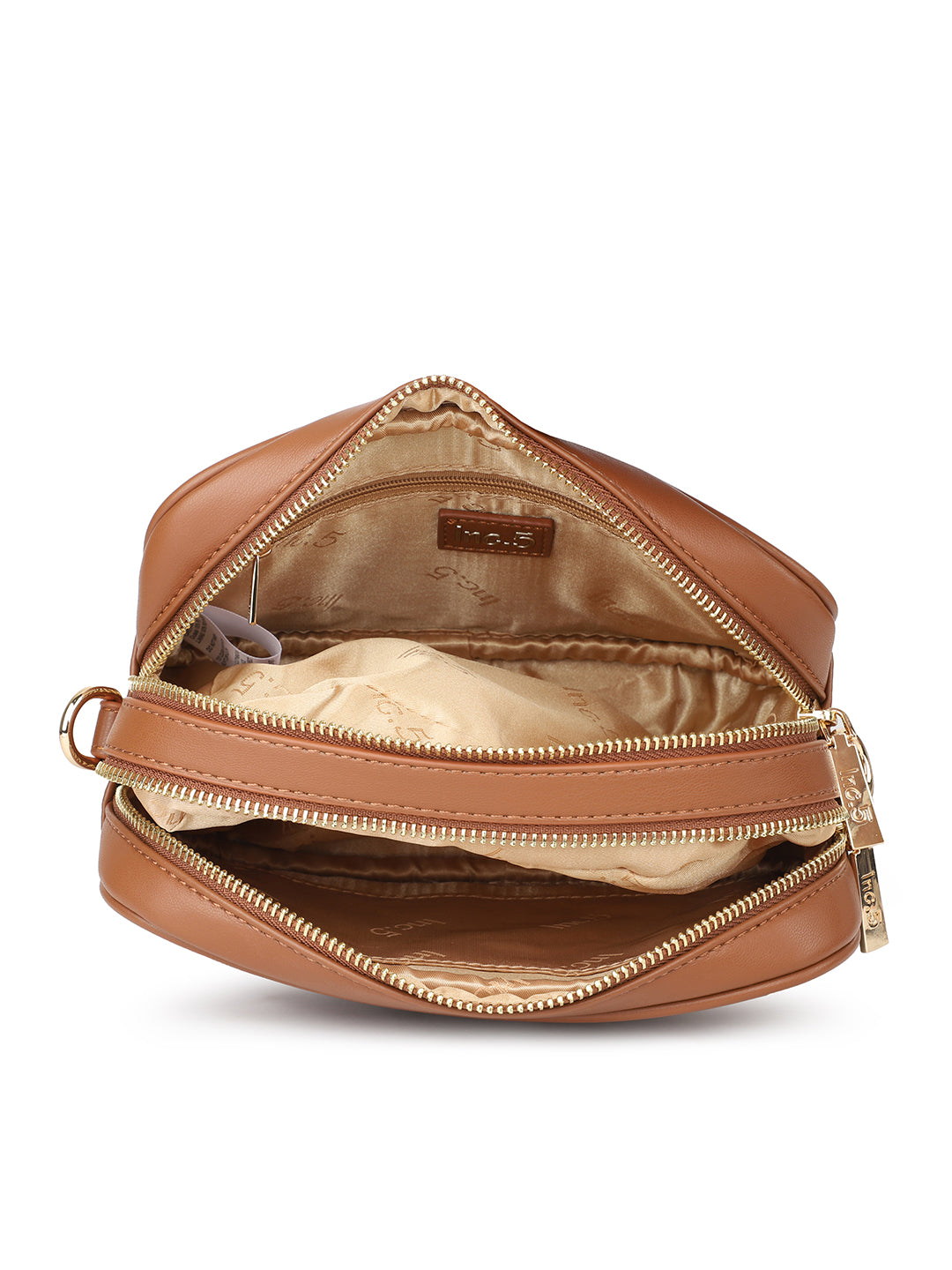 Women Tan Quilted Sling Bag