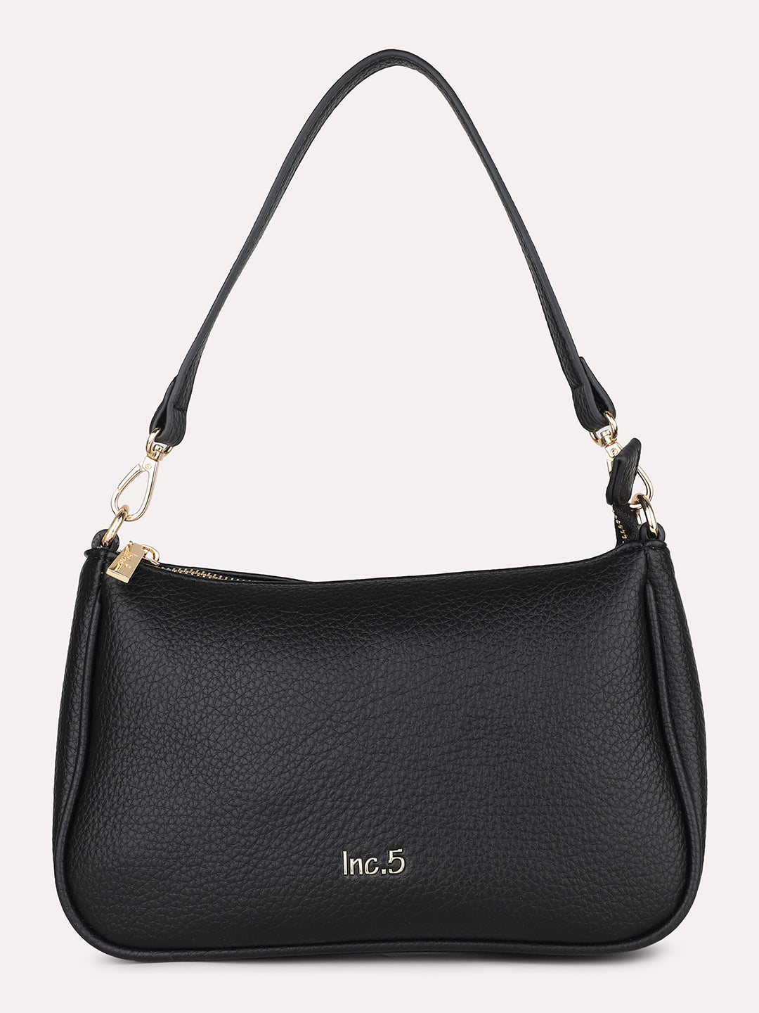 Women Black Leather Textured Shoulder Bag