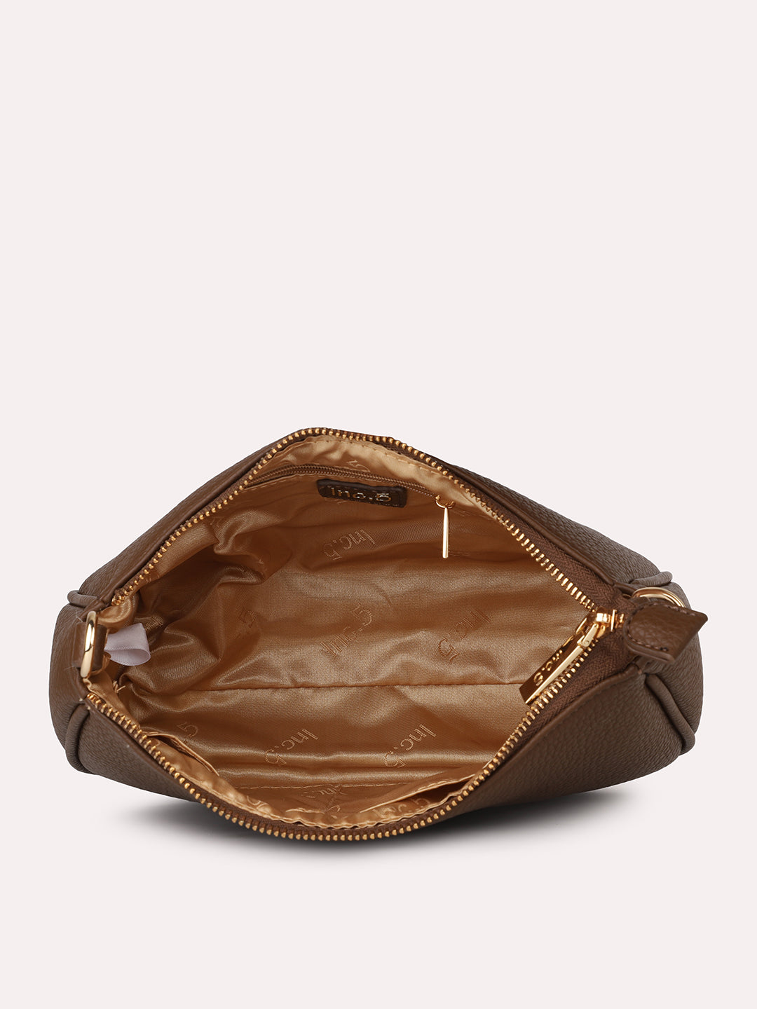 Women Dark Brown Leather Textured Shoulder Bag