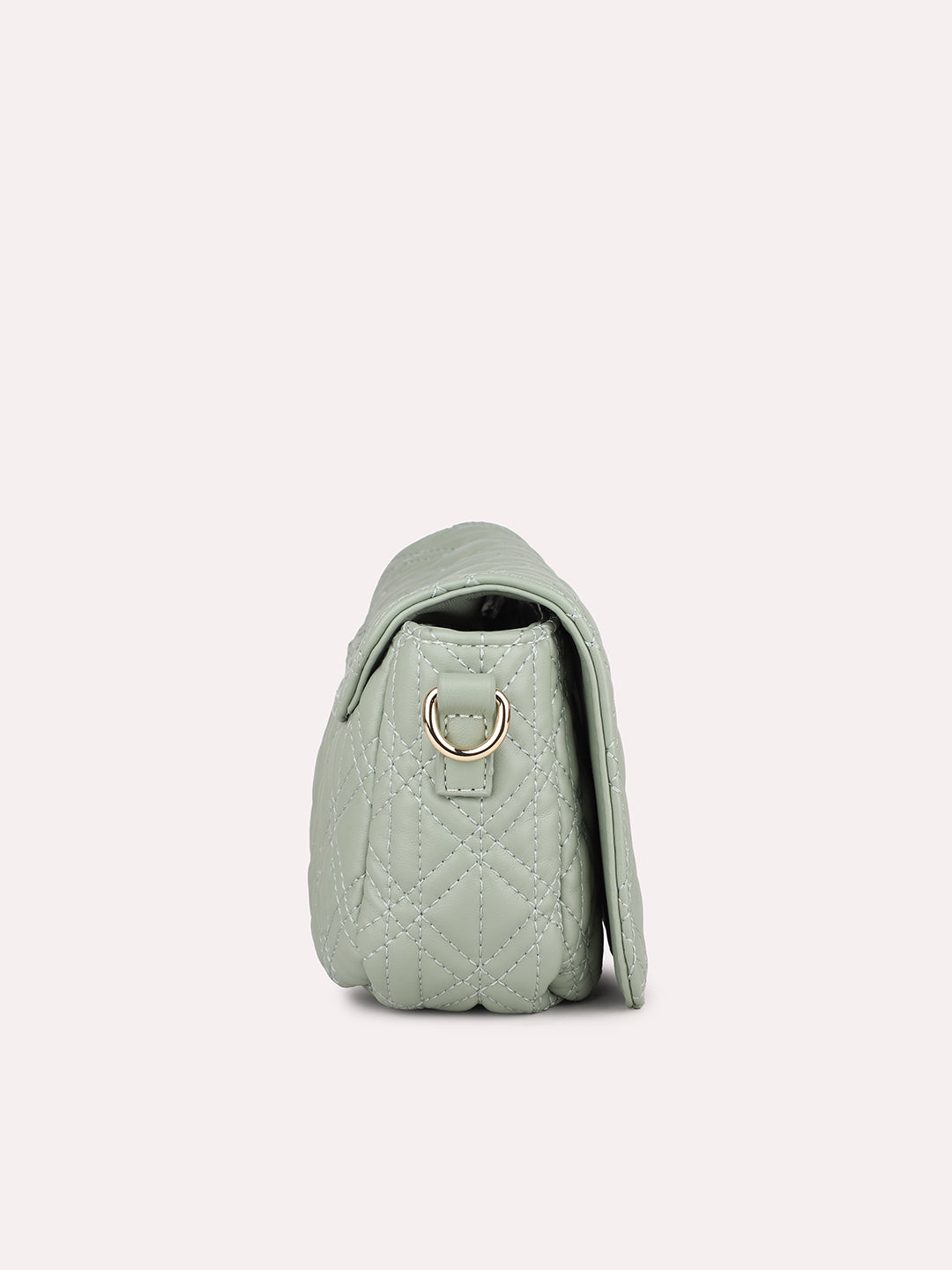Women Pista Textured Structured Sling Bag With Quilted Detailing