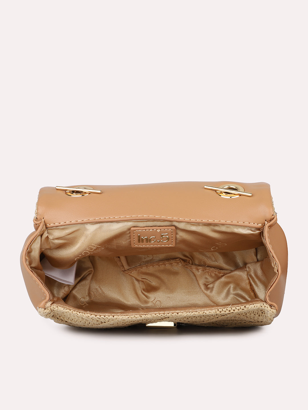 Women Peach Textured Structured Sling Bag