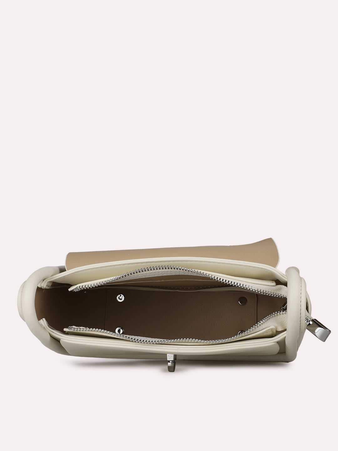 Womens White Party Solid Sling Bag With Twist Lock