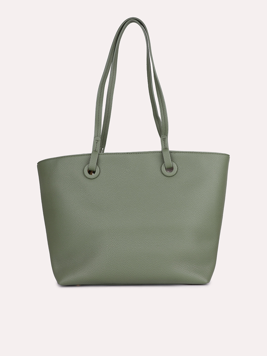 Women Green Textured Structured Tote Bag