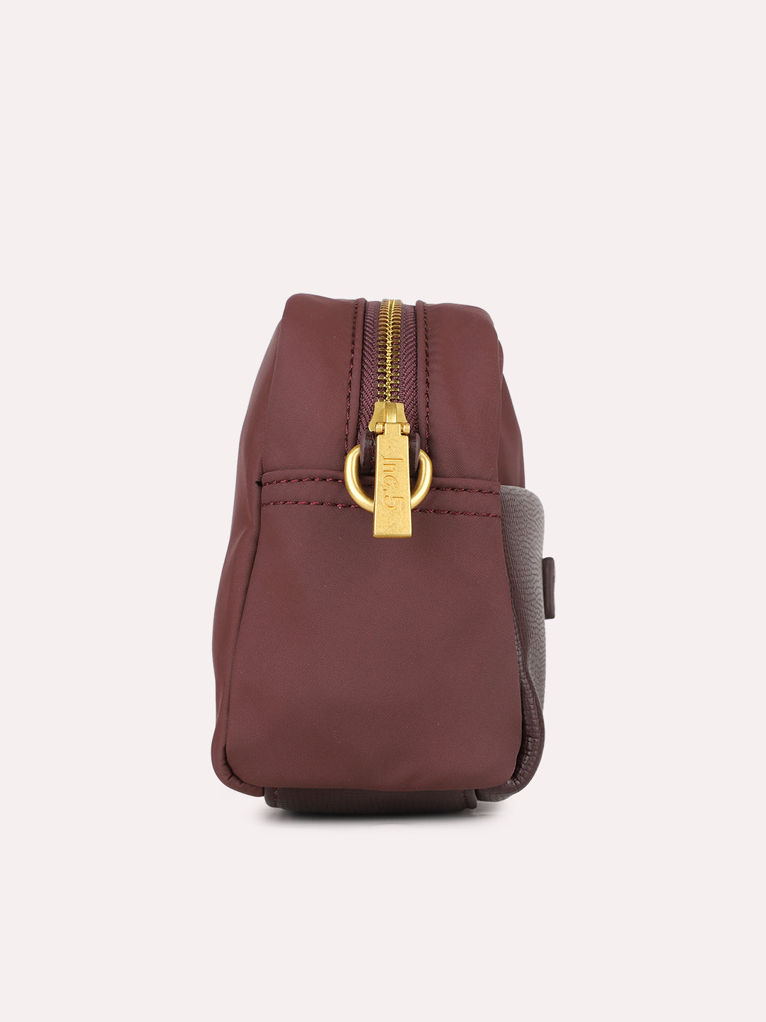 Womens Red Textured Sling Bag With Zip Lock