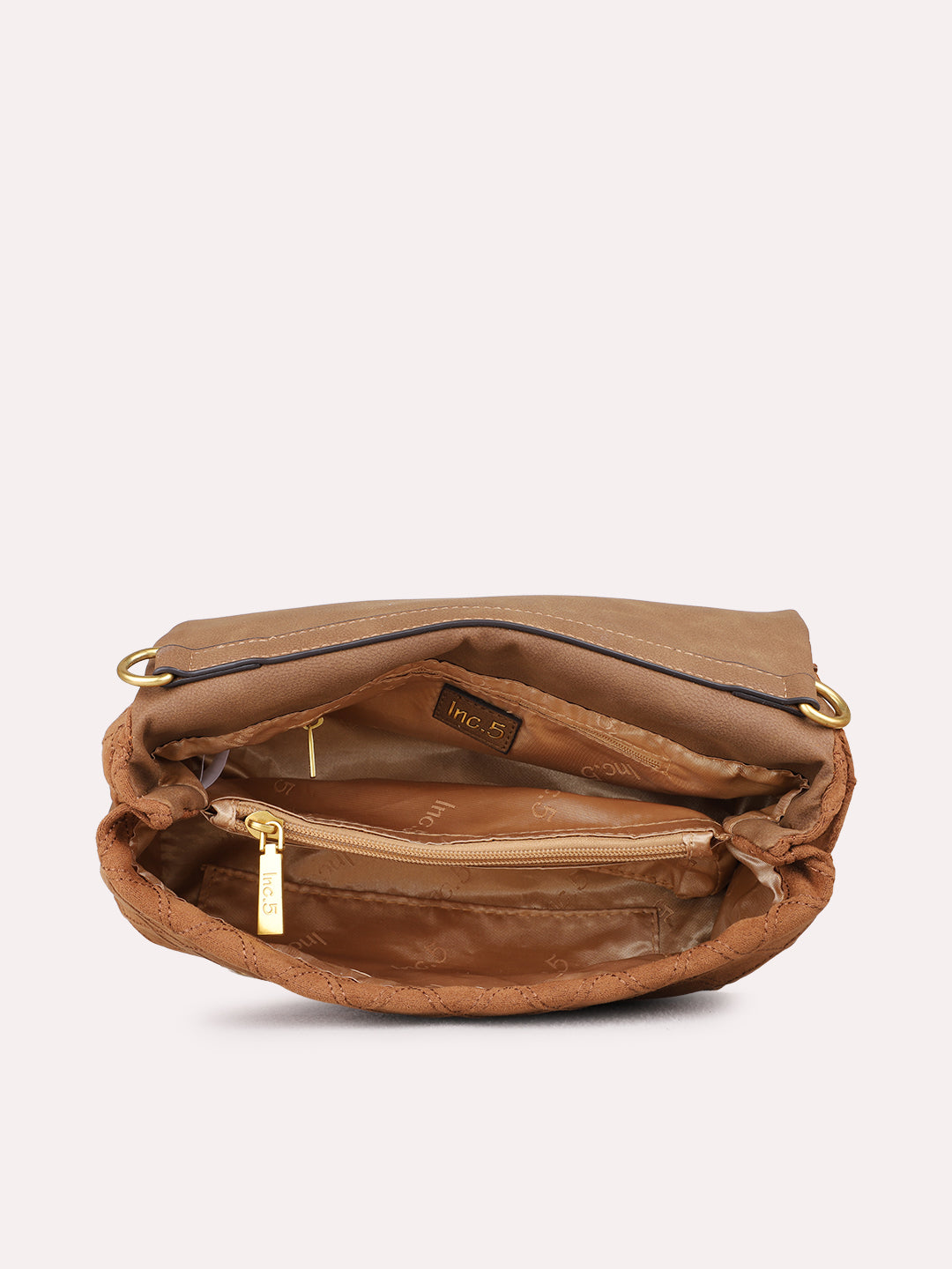 Womens Brown Shoulder Bag With Magnet Button Lock For Party