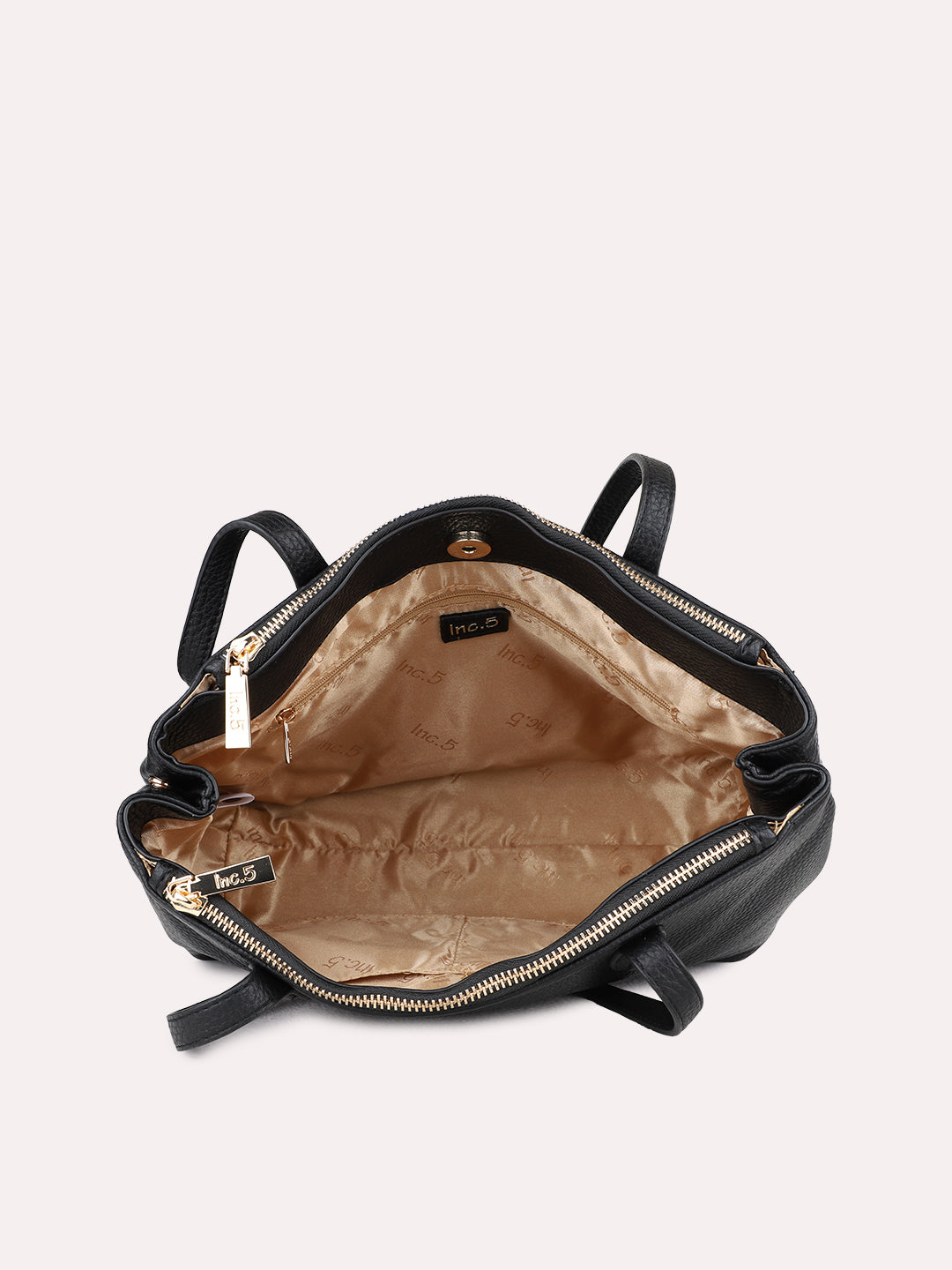 Womens Black Casual Shoulder Bag With Magnet Lock