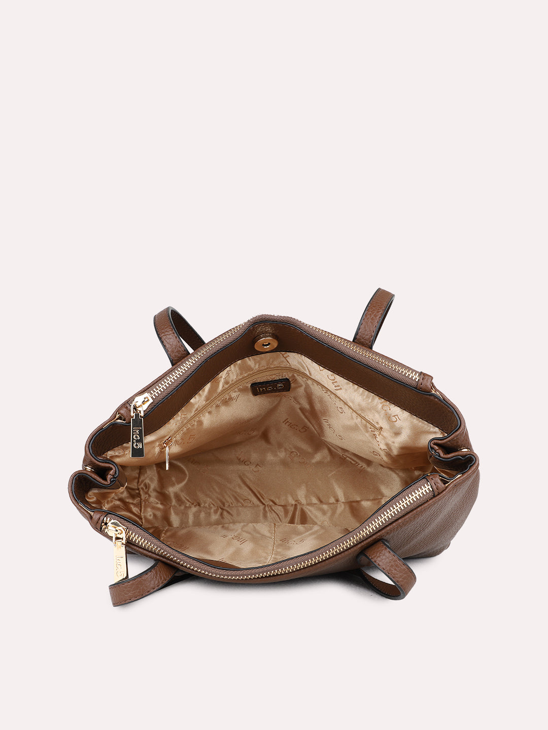 Womens Brown Casual Shoulder Bag With Magnet Lock