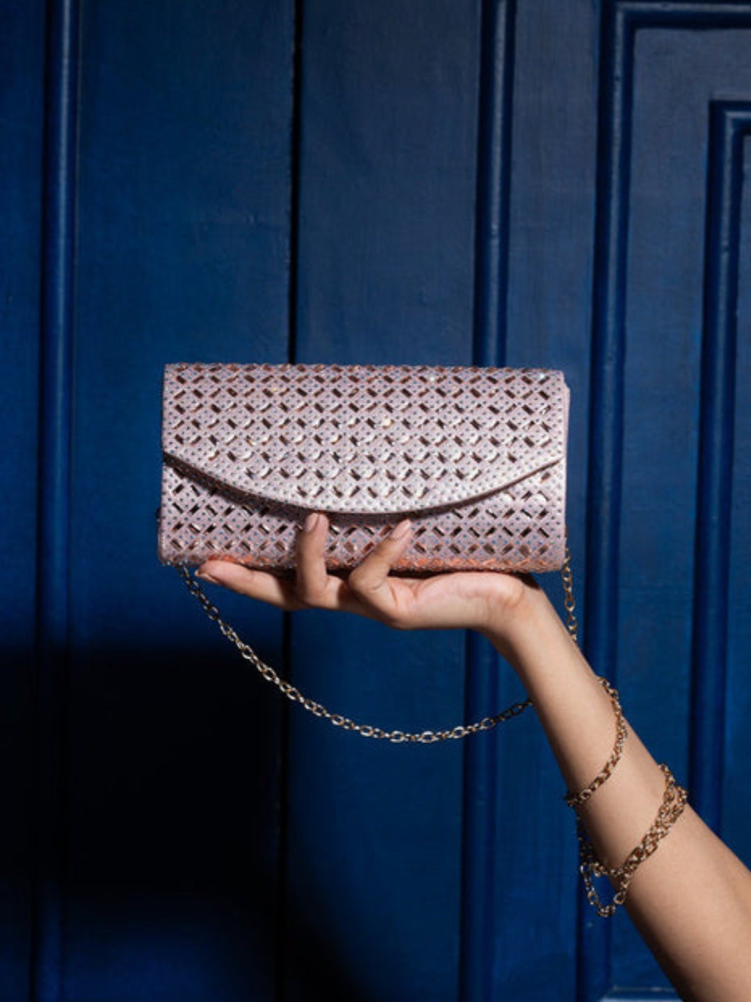 Purse Bracelet Clutch Buy Now Womens Black Party Textured Handbag