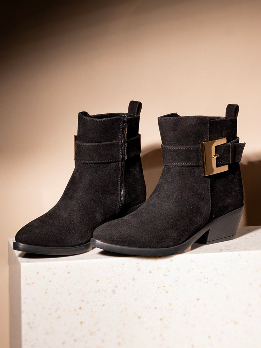 Buy Now Womens Black Formal Solid Round Toe Block Heels Boots