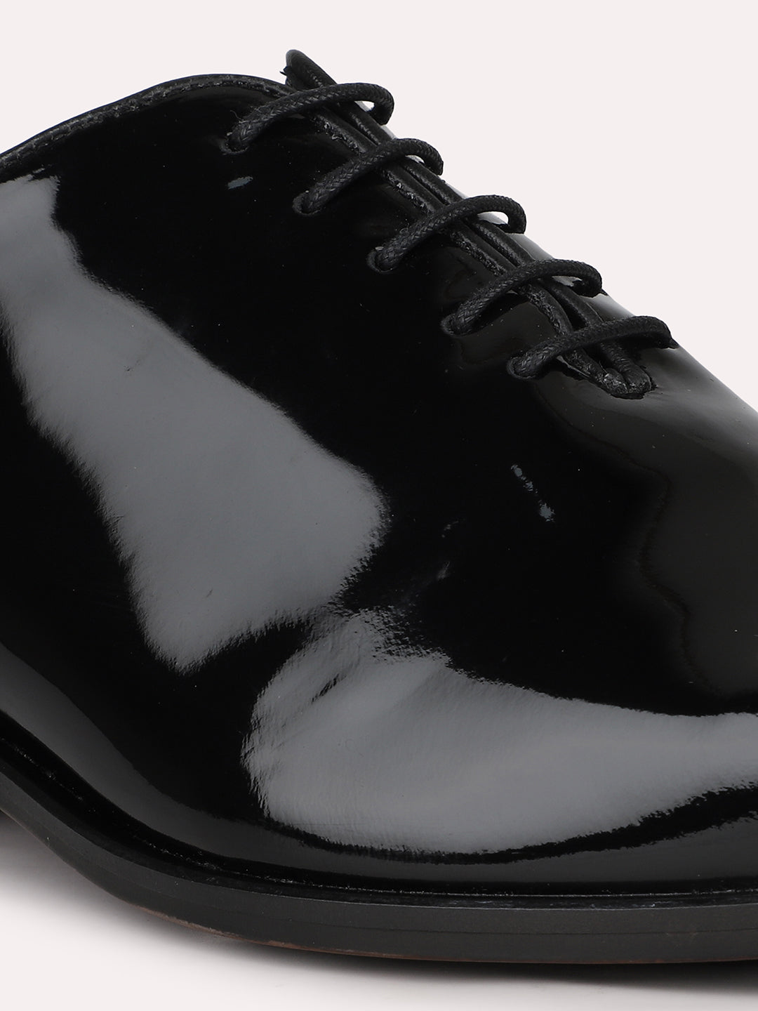 Men Blue Solid Formal Lace-Up Derby Shoes