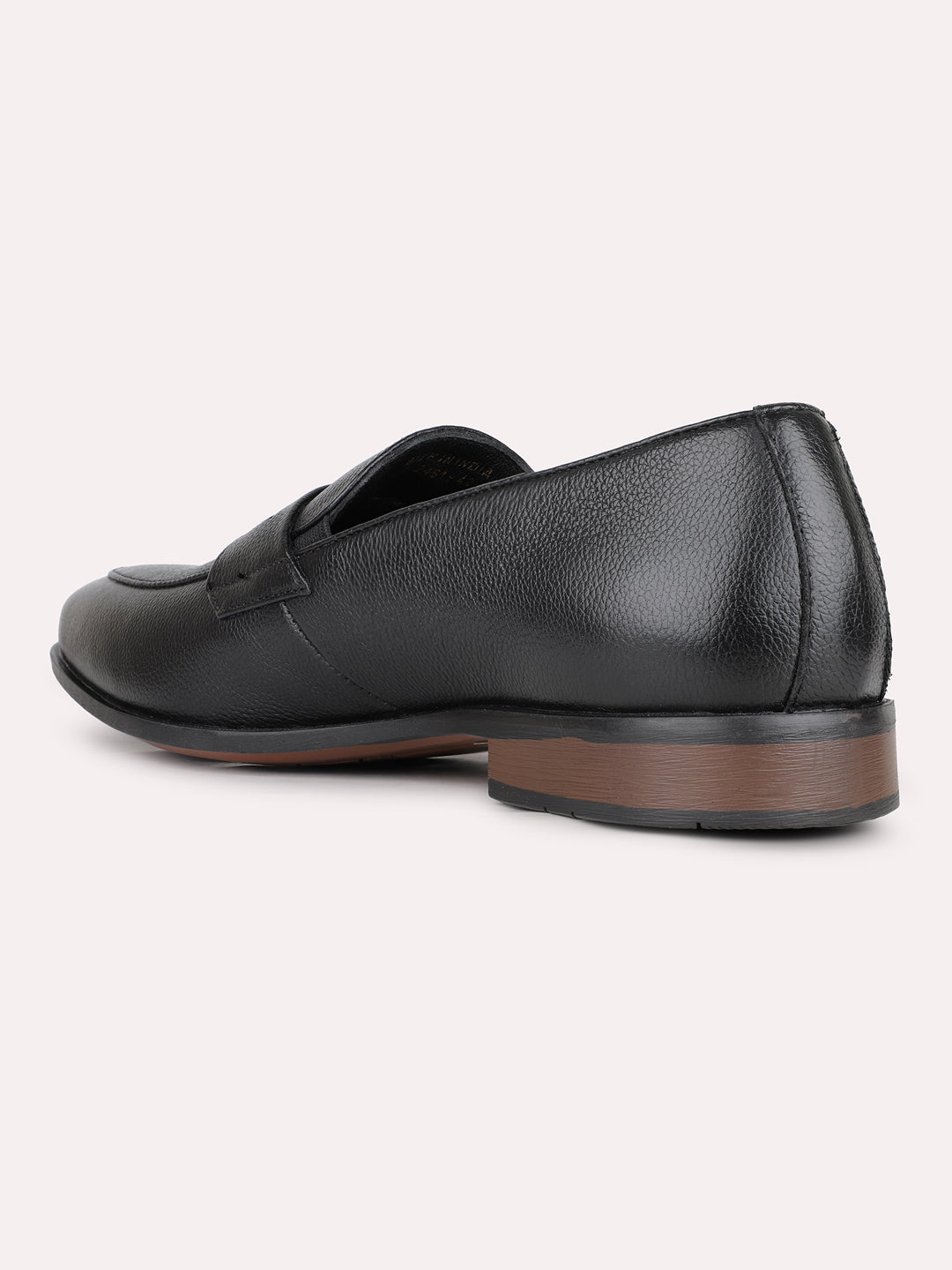 Mens Black Solid Round Toe Party Wear Moccasin Shoes