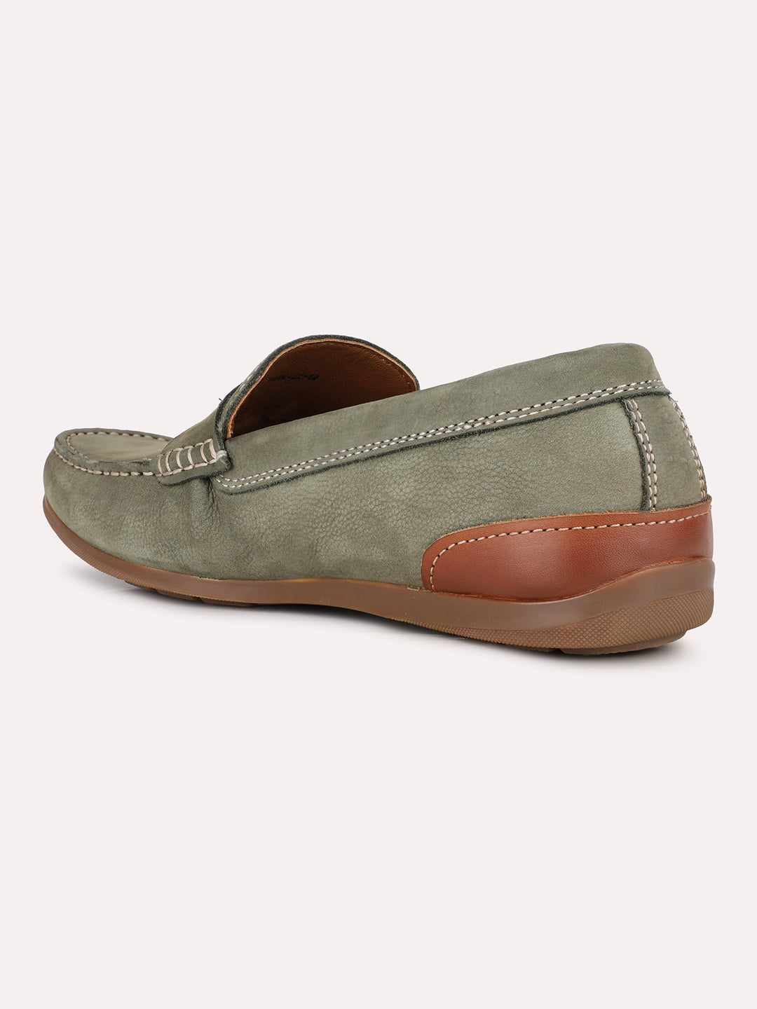 Mens Green Formal Solid Round Toe Loafer Shoes