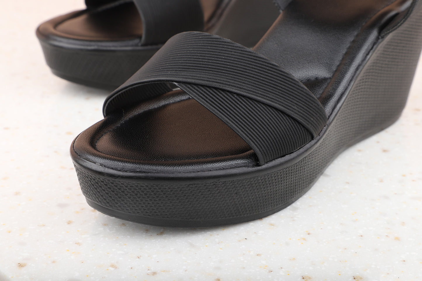 Women Black Wedge Heels