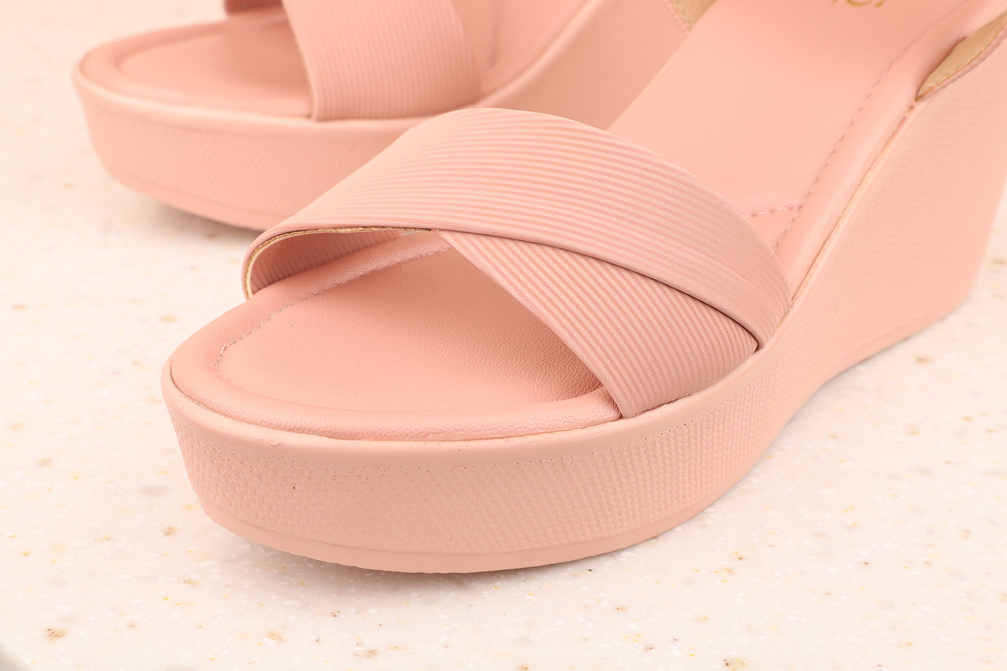 Women Peach Wedge Heels