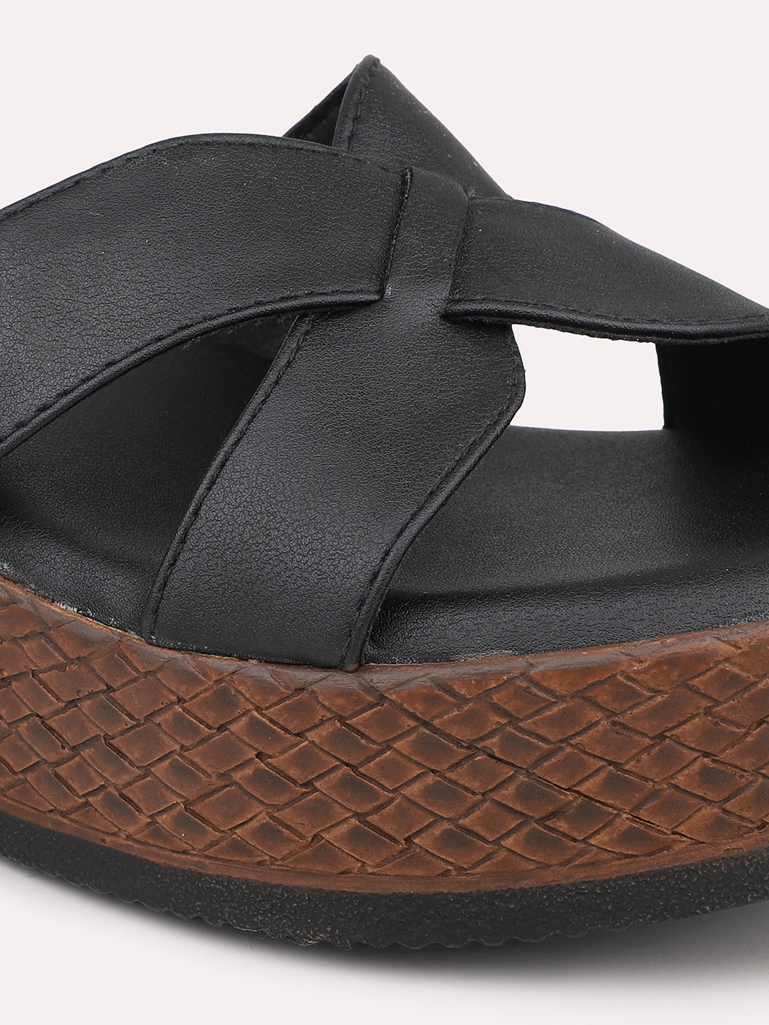 Women Black Solid Wedge Heels