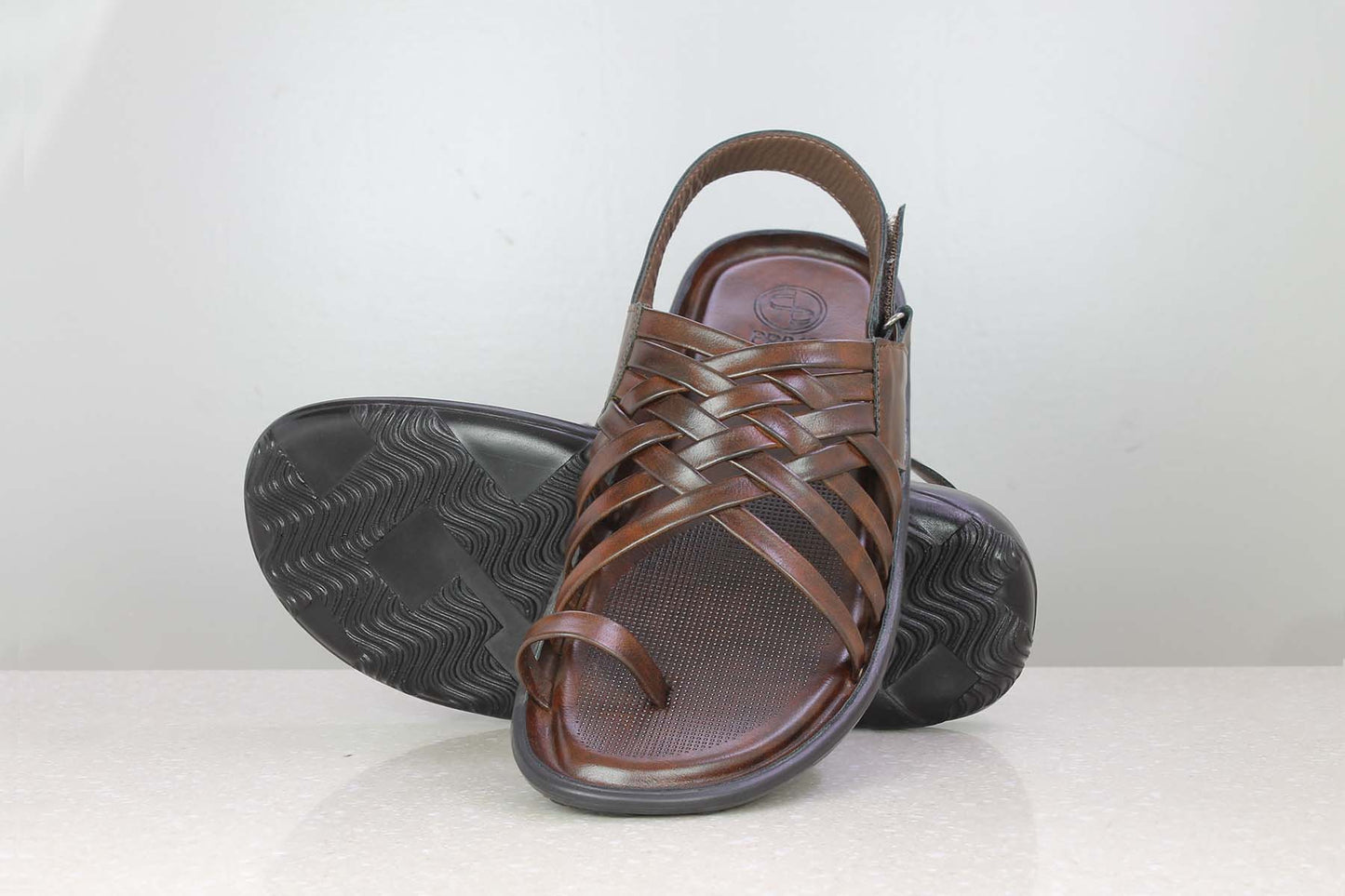 TRI-BAND VELCRO SANDAL-BROWN-Men's Sandal-Inc5 Shoes