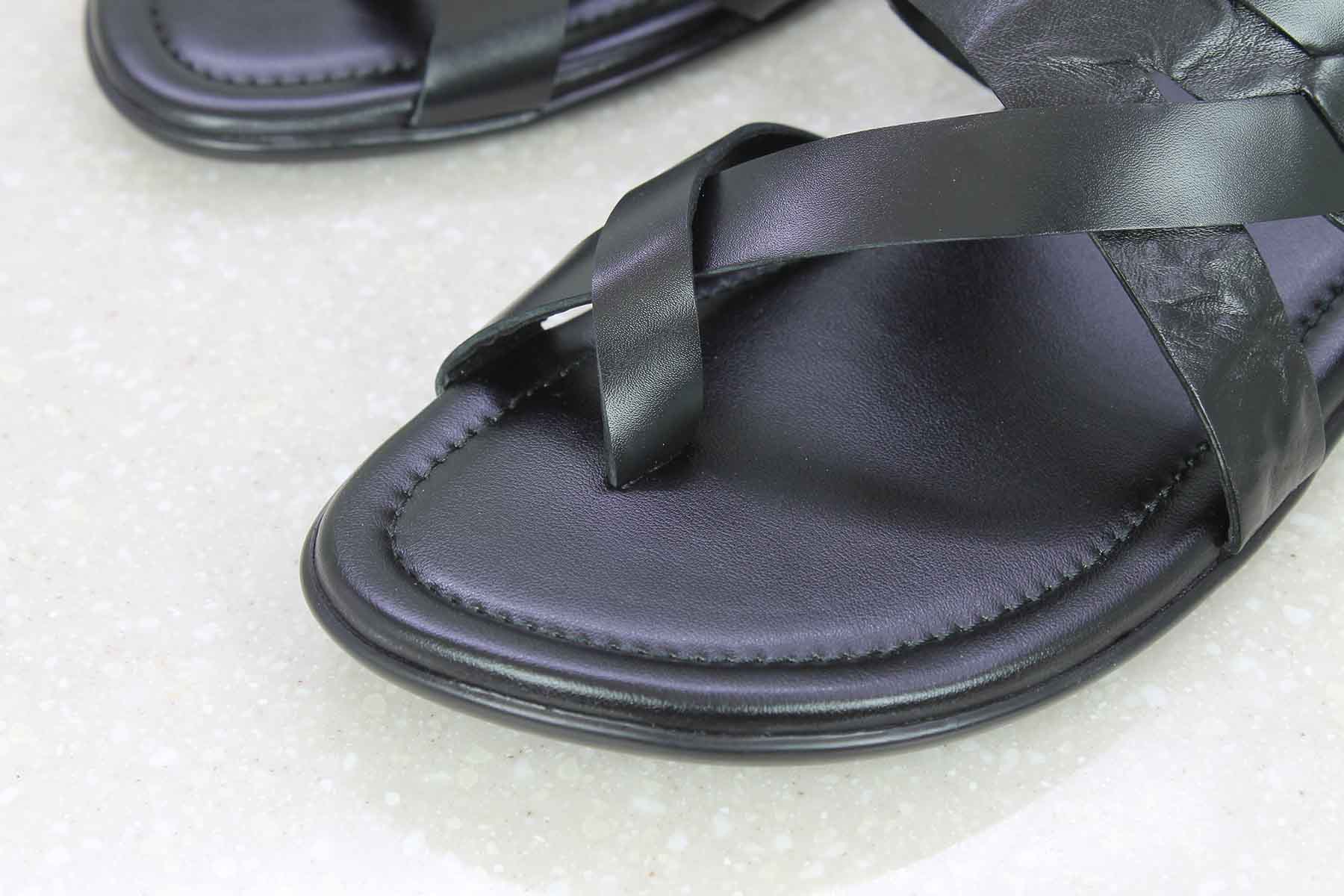 CASUAL SLIPPER - BLACK-Men's Slippers-Inc5 Shoes