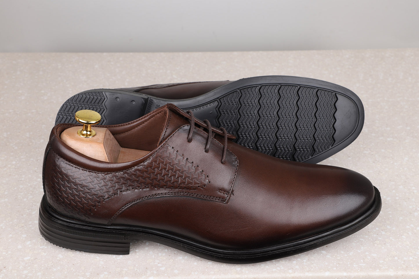 OFFICE LACE-UP - BROWN-Men's Formal Shoe-Inc5 Shoes