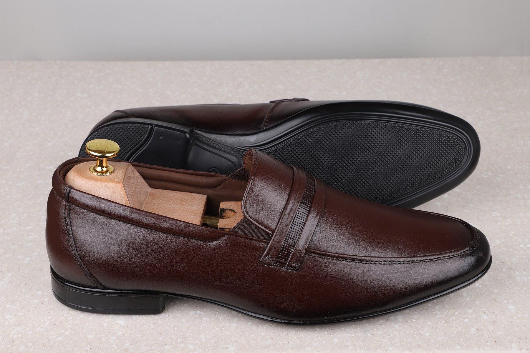 FORMAL SLIPPONS-BROWN-Men's Formal Shoe-Inc5 Shoes