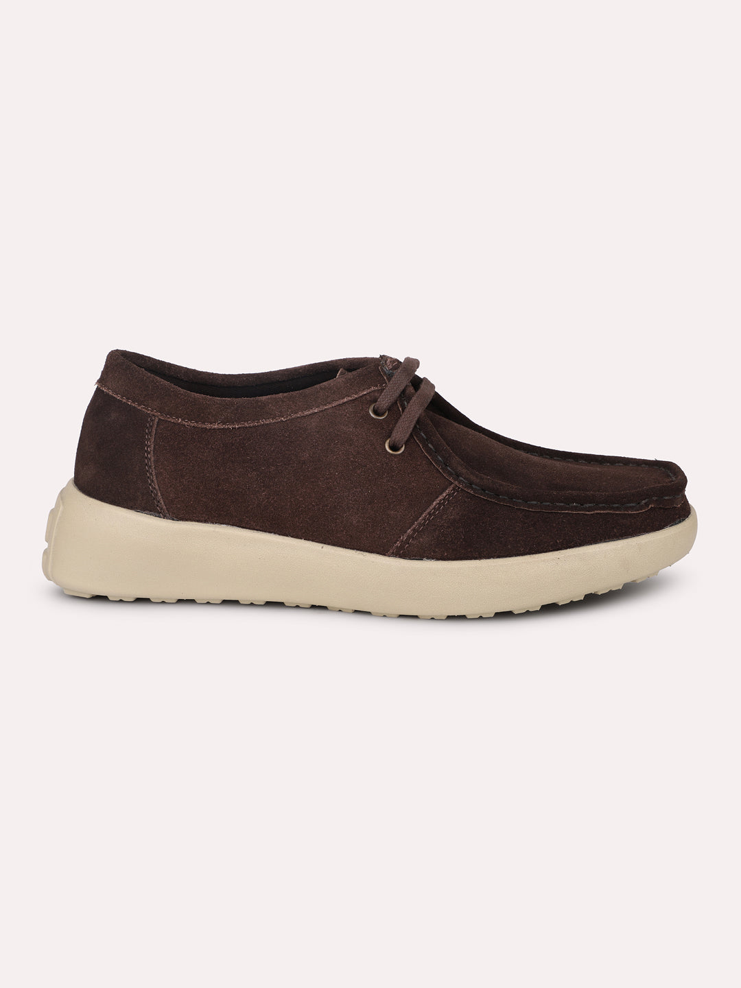 Privo Brown Casual Lace-Up Shoes For Men