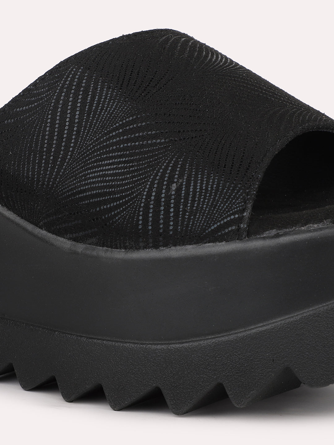 Women Black Embellished Wedge Heels