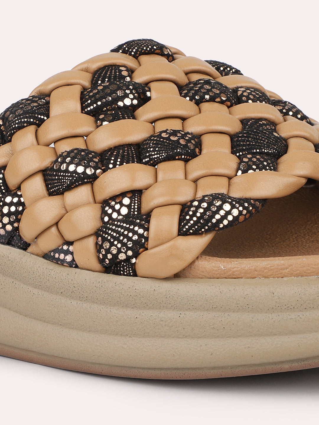 Women Antique Textured Open Toe Comfort Heels