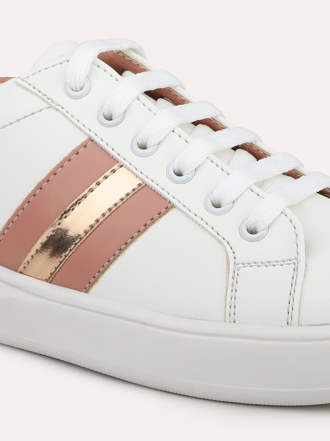 Women White Solid Casual Sneakers